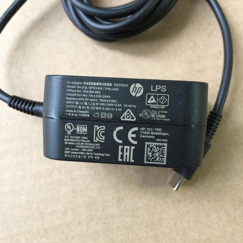 New HP 5.25V 3A PA-1150-23HA TPN-LA01 792584-001 Laptop AC Power Adapter TYPE-C POWER CHARGER for HP X2 210 G1